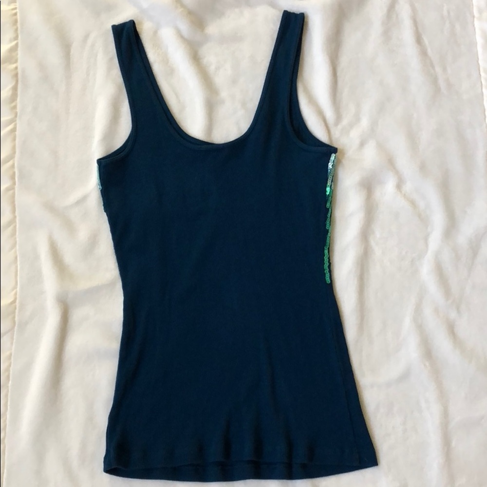 Sequin Turquoise Express Tank Top - image 3
